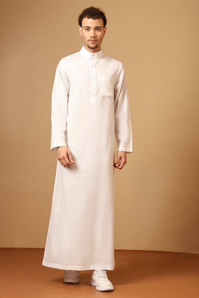 Cotton Poplin Pathani Kurta Pant Set with Collared Neck