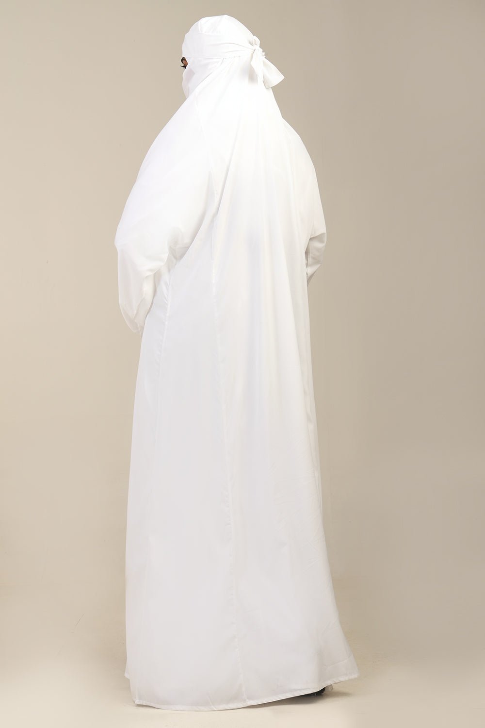 Crepe 3 - Piece Burka Set with Separate Nose Piece & Cape Sleeves - EastEssence.com