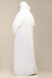 Crepe 3 - Piece Burka Set with Separate Nose Piece & Cape Sleeves - EastEssence.com