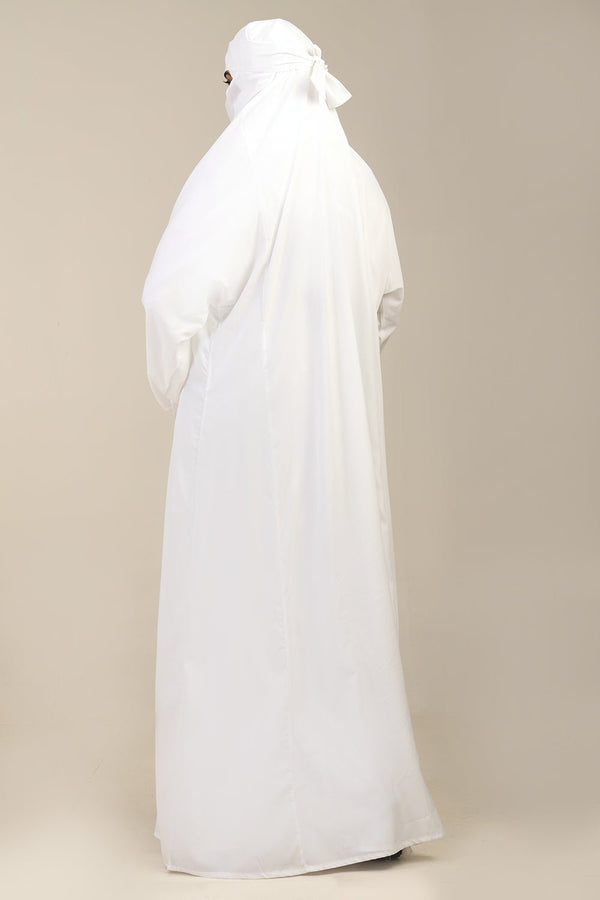 Crepe 3 - Piece Burka Set with Separate Nose Piece & Cape Sleeves - EastEssence.com