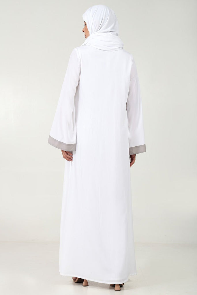 Crepe Abaya Set – Contrast Shrug, Sleeveless Inner - EastEssence.com