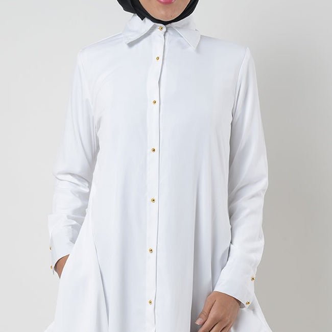Crepe Button Down School Uniform Tunic