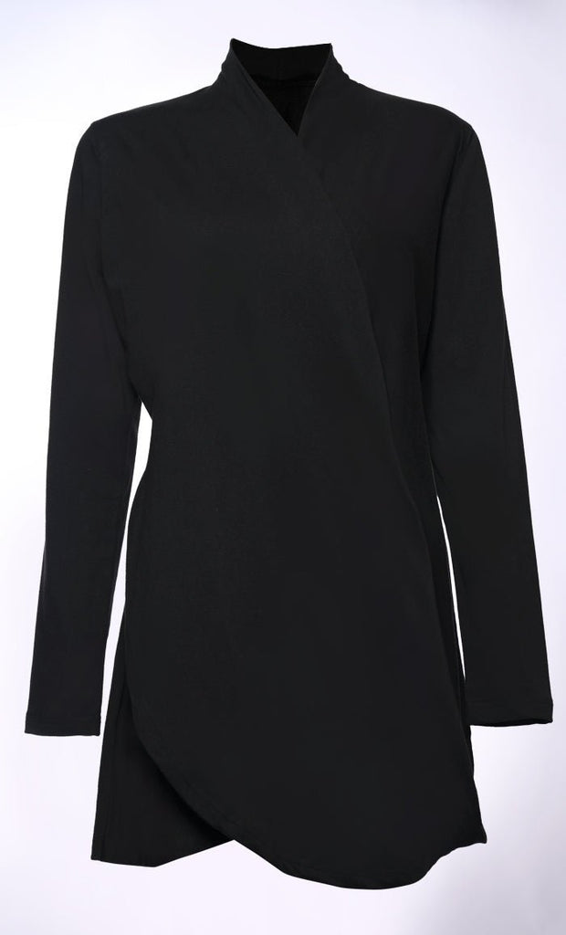 Draped in Style: Fashion - Forward Black Tunic - Final Sale - EastEssence.com