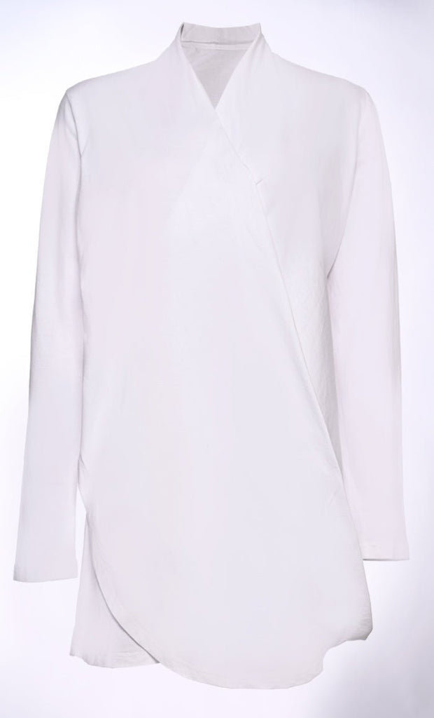 Draped in Style: Fashion - Forward White Tunic - Final Sale - EastEssence.com