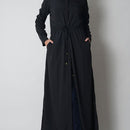 Drawstring Detail Everyday Wear Shirt Style Abaya Dress - EastEssence.com