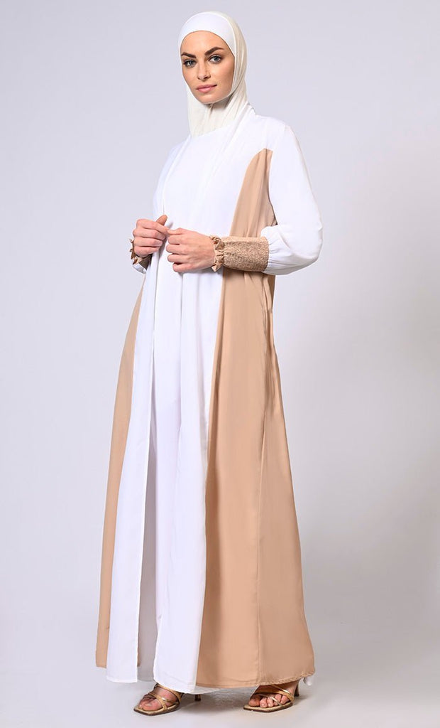 Effortlessly Stylish: Princess Cut Front open Sand Shrug with Lining & Pockets - Final Sale - EastEssence.com