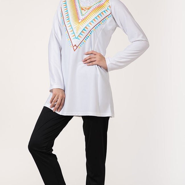 Egyptian Style Embroidered Swimwear Burkini Three Piece Set