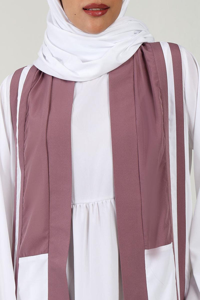 Elegant 2 - Piece Crepe Shrug Abaya with Contrast Detailing & Inner Lining - EastEssence.com
