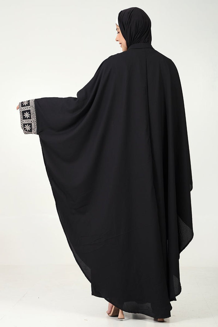 Elegant 2 - Piece Kaftan Abaya Set with Embroidered Front & Sleeves - EastEssence.com