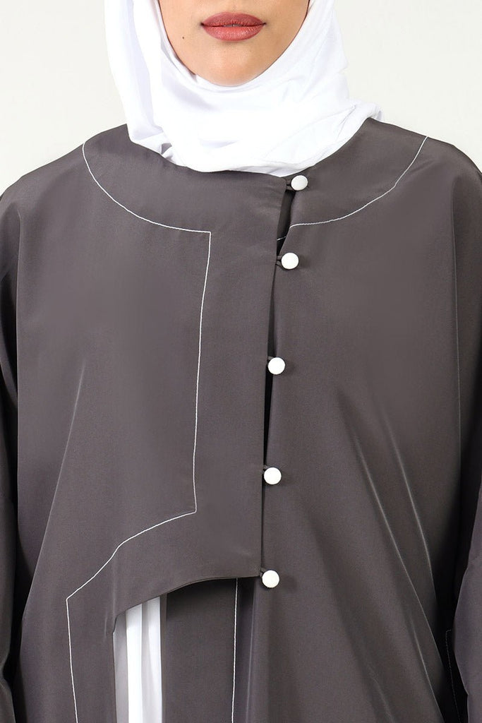 Elegant 2 - Piece Kashibo Abaya with Crepe Contrast Inner Lining - EastEssence.com