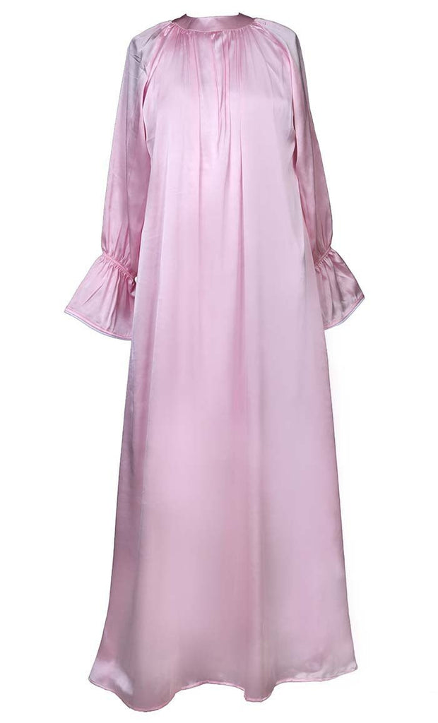 Elegant Casual Wear Roseate Satin Abaya - Final Sale - EastEssence.com