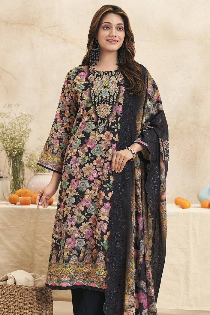Elegant Cotton Traditional Outfit Kameez Pant Set with Dupatta - EastEssence.com