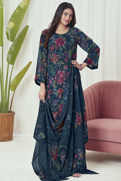 Elegant Festive Wear Georgette Kurta Pant Dupatta Set - EastEssence.com