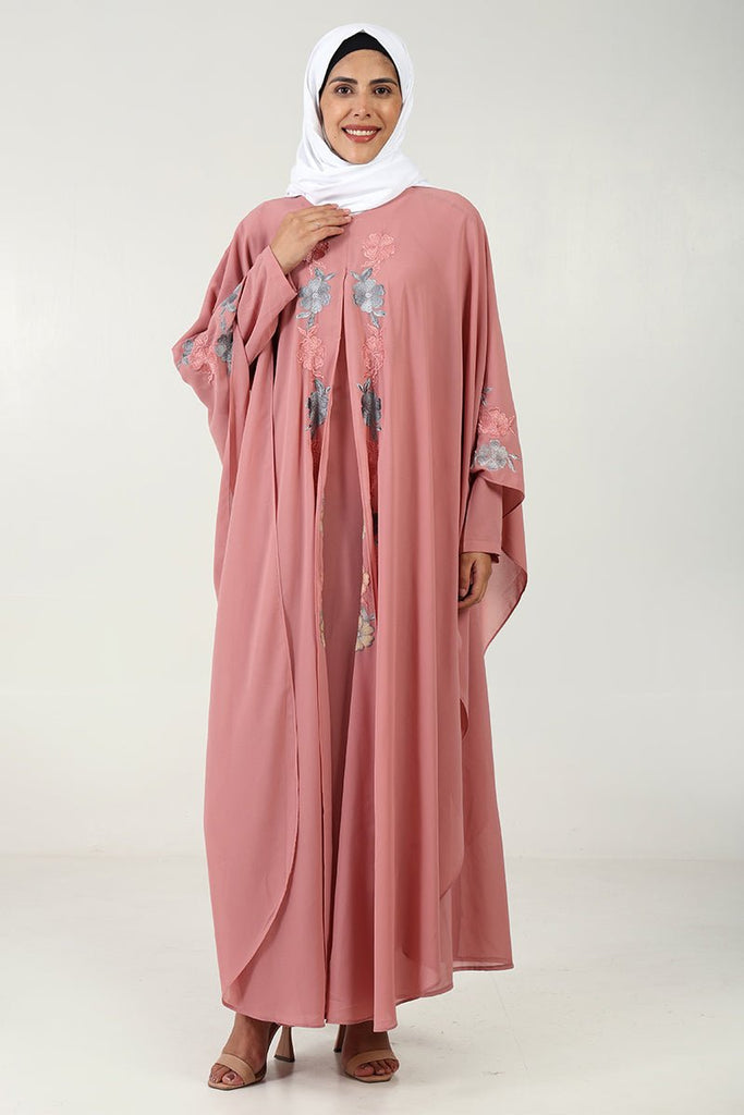 Elegant Fine Georgette Double - Layer Kaftan Abaya - EastEssence.com