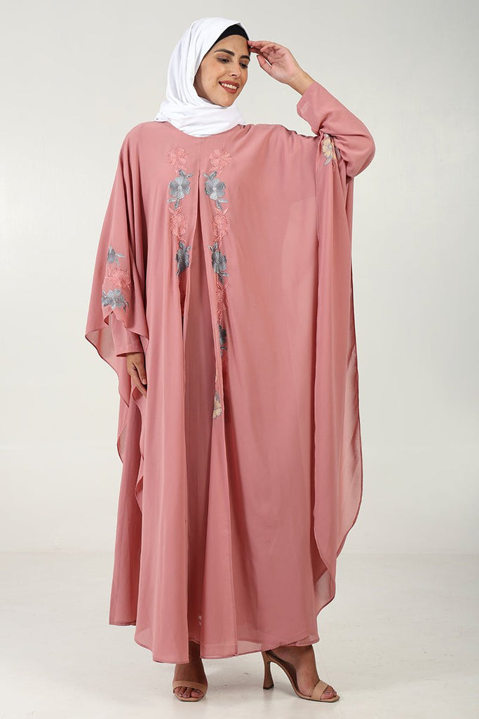 Elegant Fine Georgette Double - Layer Kaftan Abaya - EastEssence.com