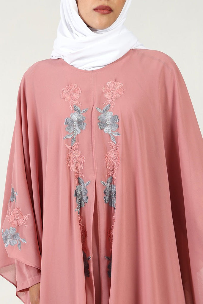 Elegant Fine Georgette Double - Layer Kaftan Abaya - EastEssence.com