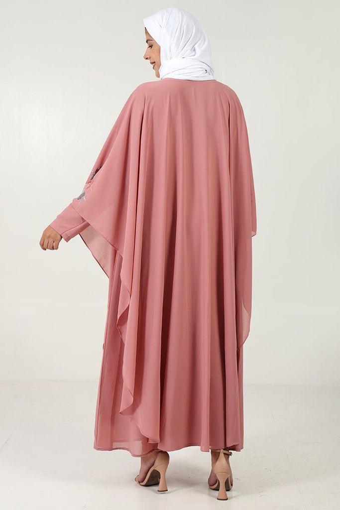 Elegant Fine Georgette Double - Layer Kaftan Abaya - EastEssence.com