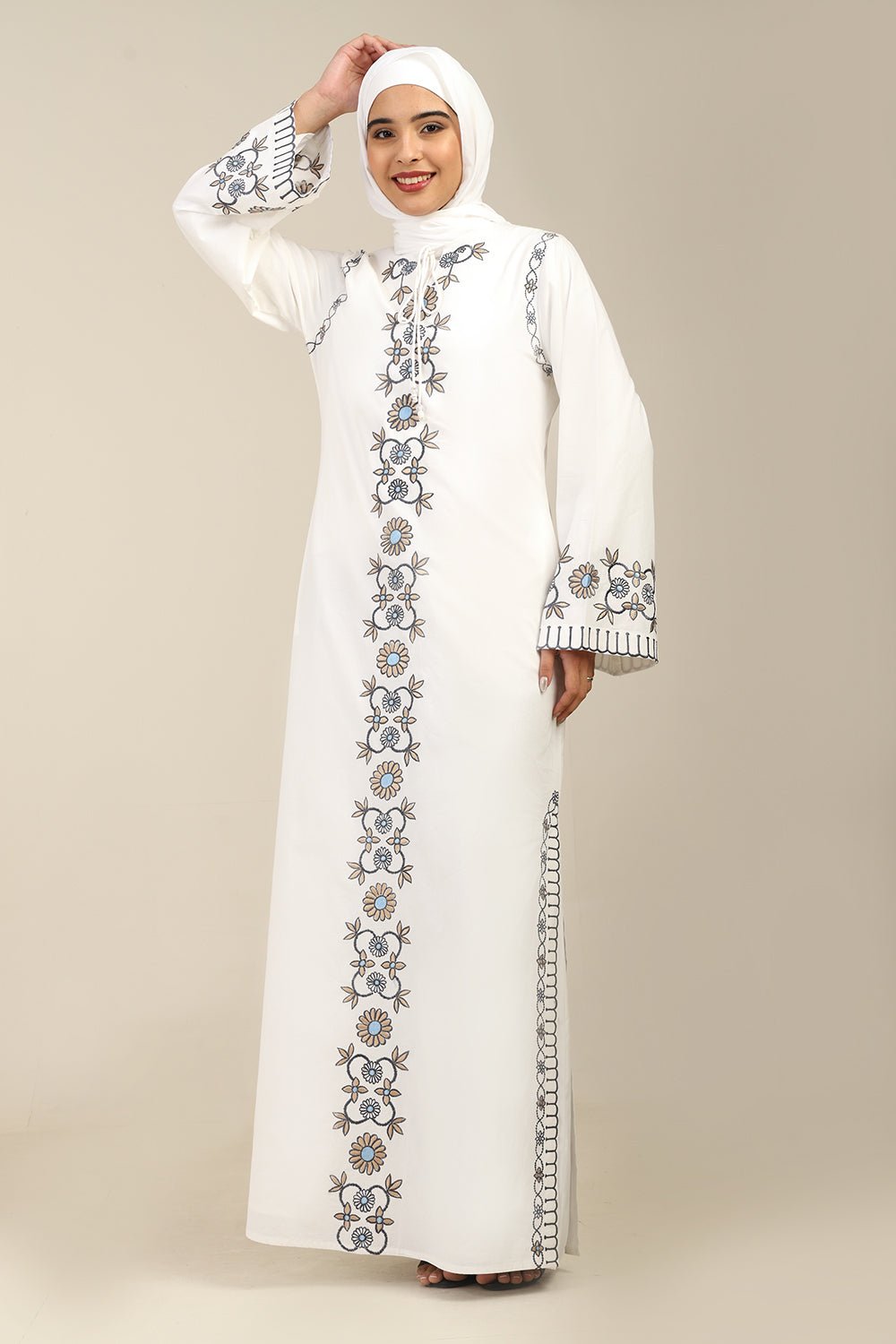 Eastessence presents Lace panel flared abaya dress and hijab set available only at eastessence.com. Eastessence presents Lace panel flared abaya dress and hijab set available only at eastessence.com.