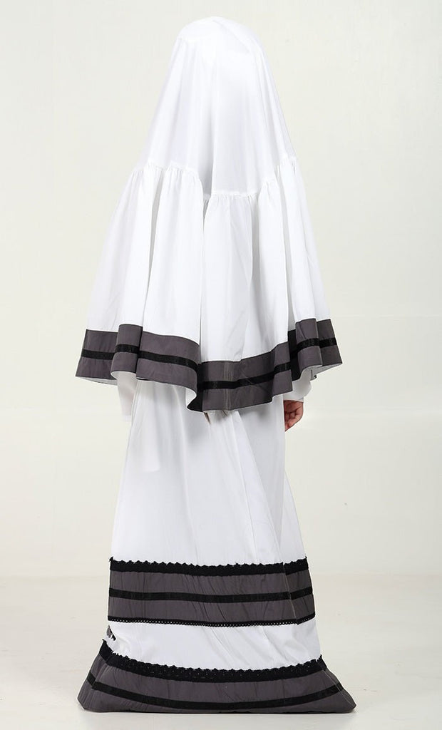 Elegant Girls' 2 - Piece Prayer Set - Black trim - EastEssence.com