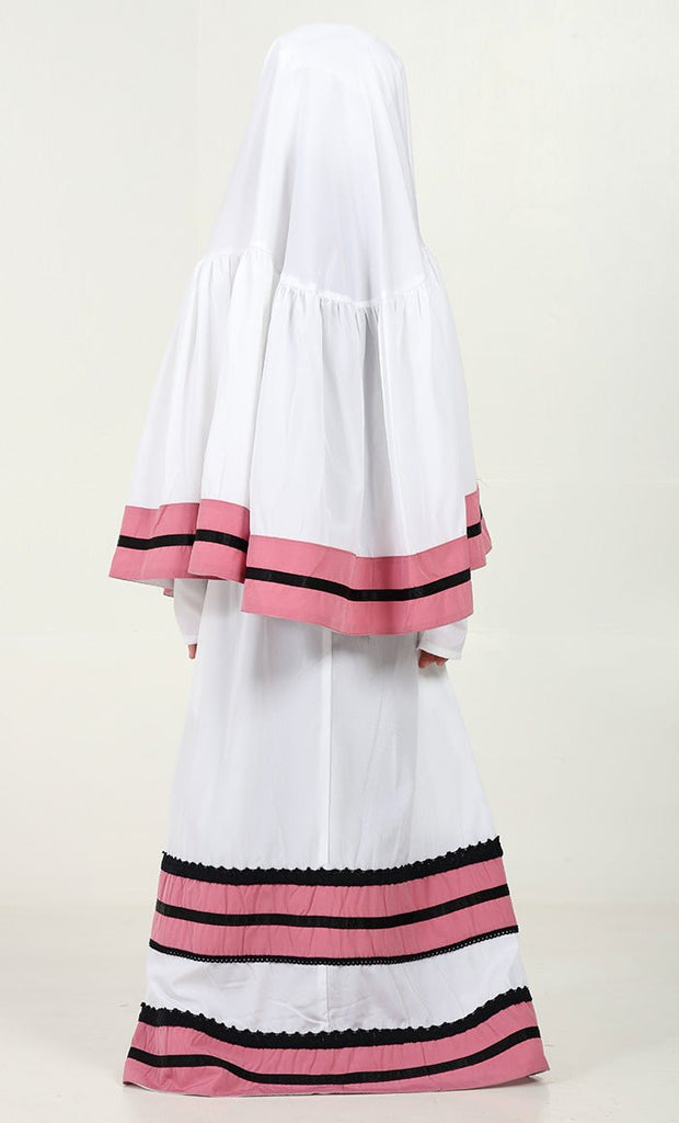 Elegant Girls' 2 - Piece Prayer Set - Pink trim - EastEssence.com