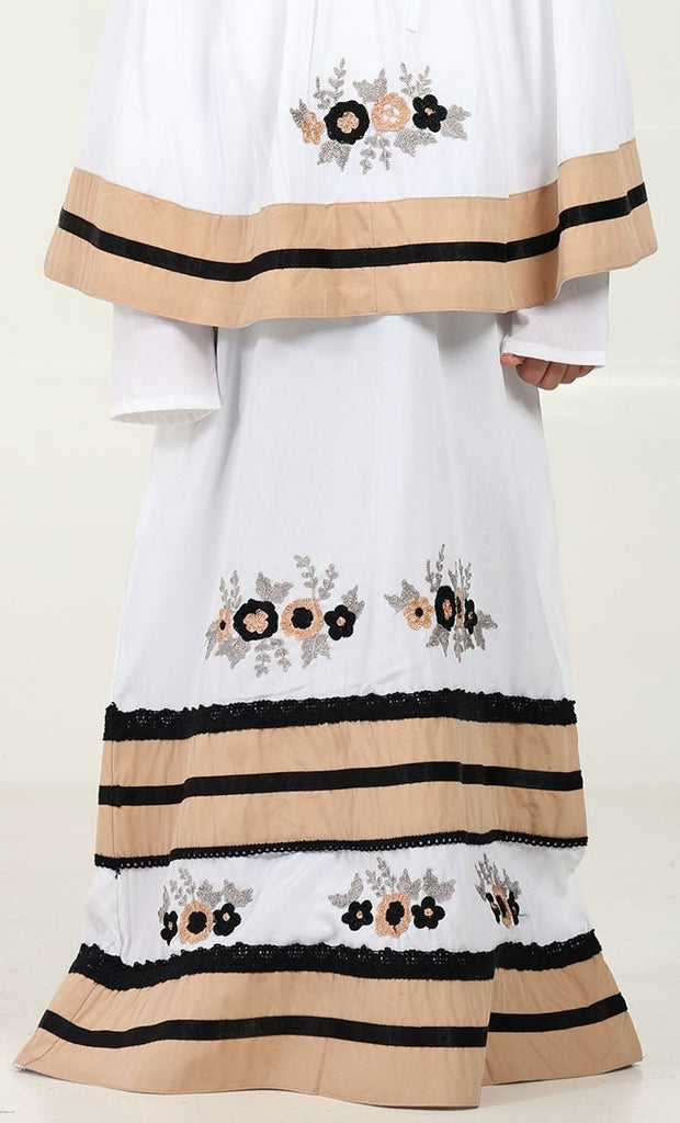 Elegant Girls' 2 - Piece Prayer Set - Sand trim - EastEssence.com