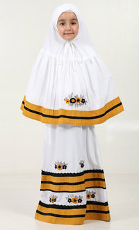 Elegant Girls' 2 - Piece Prayer Set - Yellow trim - EastEssence.com