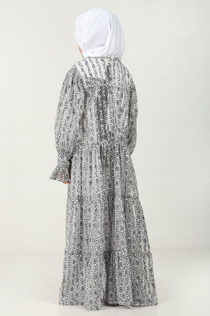 Elegant Layered Abaya for Girls in Korean Net Fabric with Lining - EastEssence.com