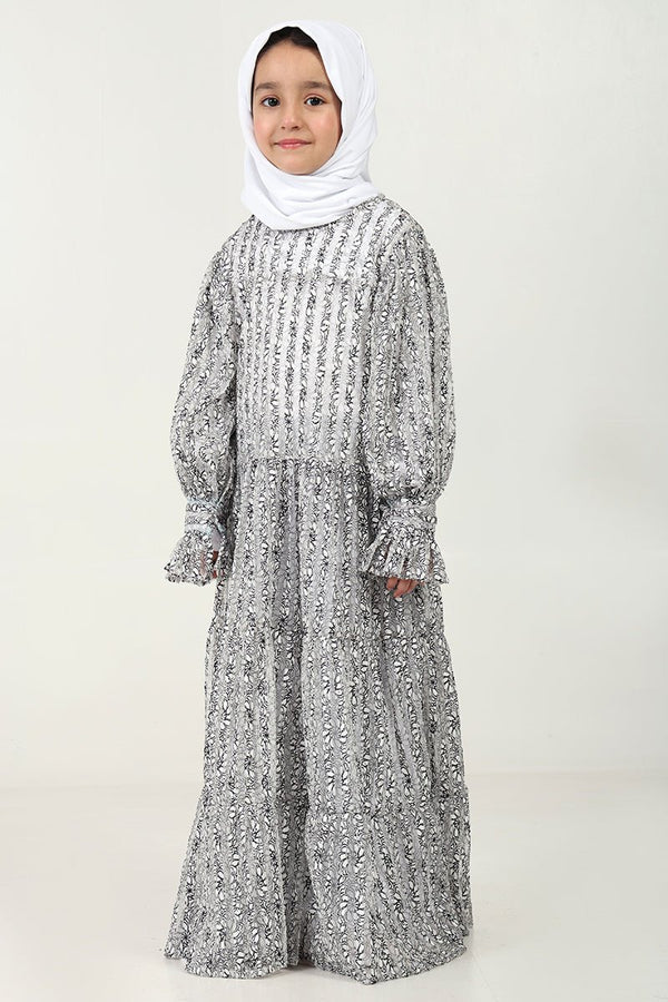 Elegant Layered Abaya for Girls in Korean Net Fabric with Lining - EastEssence.com