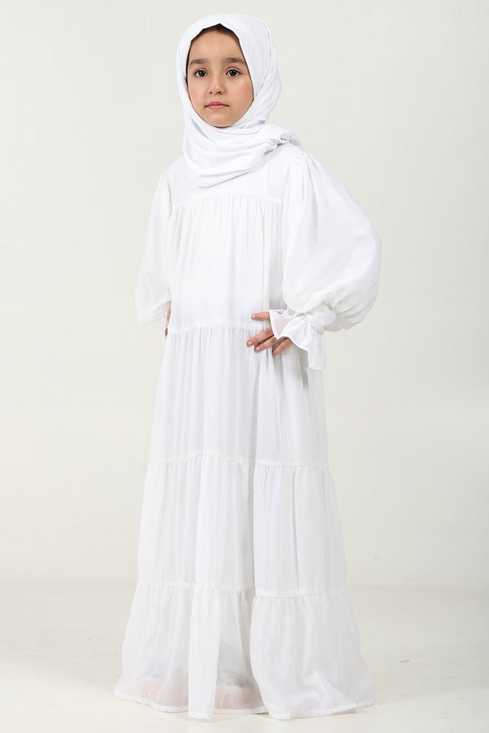 Elegant Layered Georgette Abaya with Crepe Inner Lining - EastEssence.com