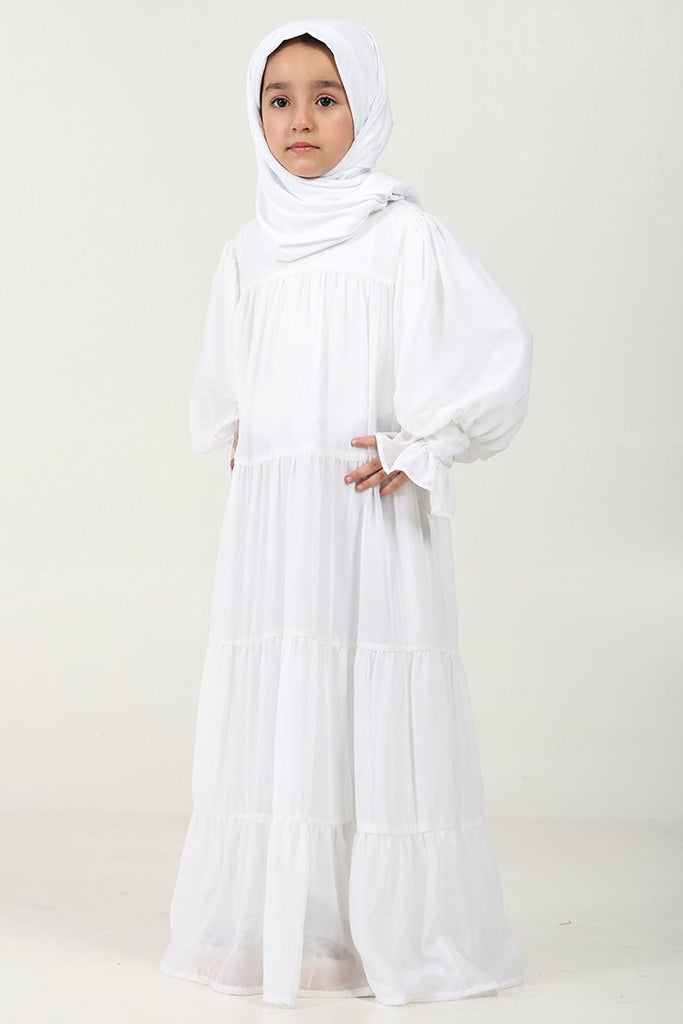 Elegant Layered Georgette Abaya with Crepe Inner Lining - EastEssence.com