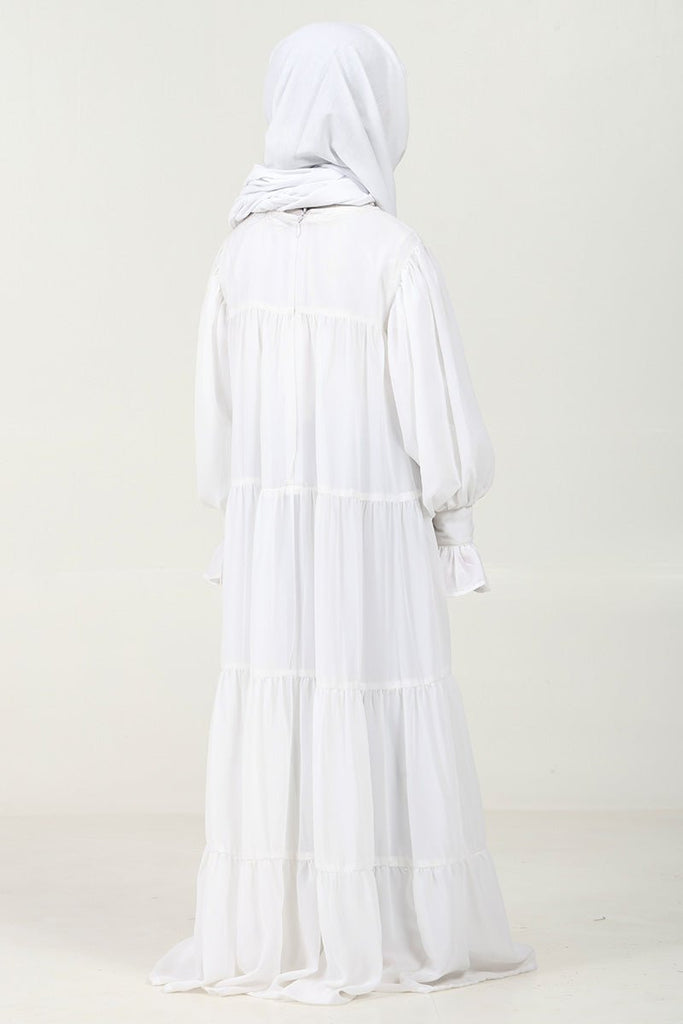 Elegant Layered Georgette Abaya with Crepe Inner Lining - EastEssence.com