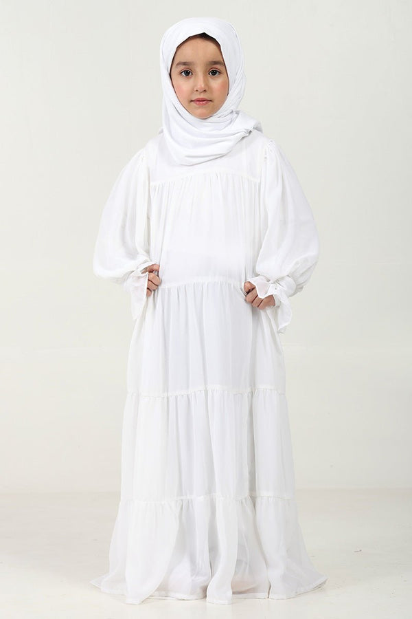 Elegant Layered Georgette Abaya with Crepe Inner Lining - EastEssence.com