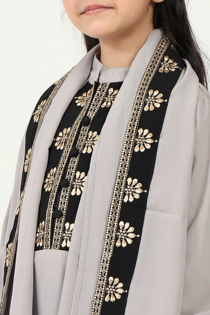 Elegant Nida Fabric Abaya & Matching Hijab Set for Girl - EastEssence.com