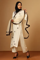 Elegant Rayon A - Line Floral Embroidered Salwar Kameez Set with Dupatta - EastEssence.com