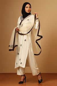 Elegant Rayon A - Line Floral Embroidered Salwar Kameez Set with Dupatta - EastEssence.com