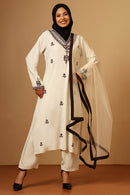 Elegant Rayon A - Line Floral Embroidered Salwar Kameez Set with Dupatta - EastEssence.com
