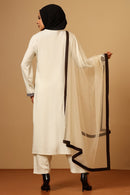Elegant Rayon A - Line Floral Embroidered Salwar Kameez Set with Dupatta - EastEssence.com