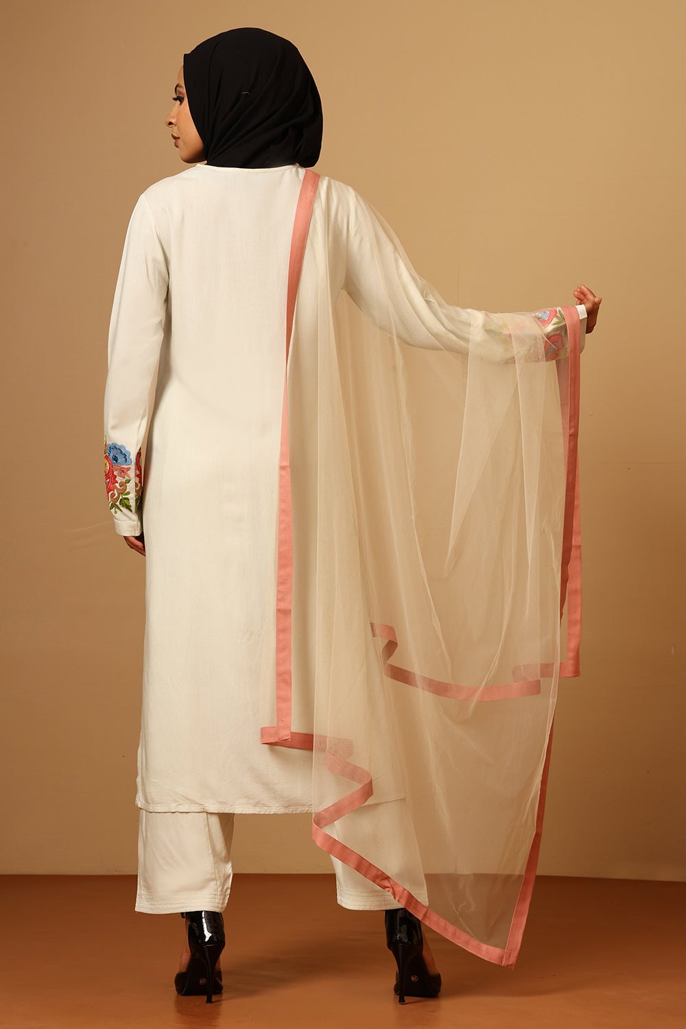 Elegant Rayon Floral Embroidered Straight Salwar Kameez Set with Dupatta - EastEssence.com