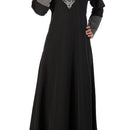Embroidered Patchwork Traditonal Evening Wear Abaya Dress - EastEssence.com
