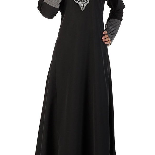 Embroidered Patchwork Traditonal Evening Wear Abaya Dress