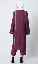 Embroidered Rayon Outfit ??Piping Details, Round Neck - EastEssence.com
