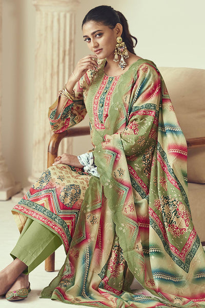 Everyday Wear Printed Cotton A line Kurta Pant Dupatta Set - EastEssence.com