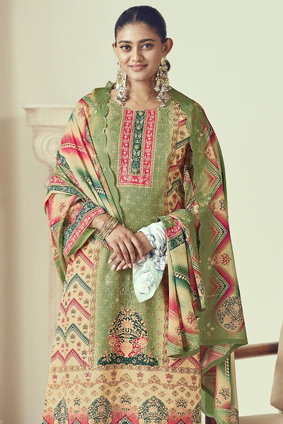 Everyday Wear Printed Cotton A line Kurta Pant Dupatta Set - EastEssence.com