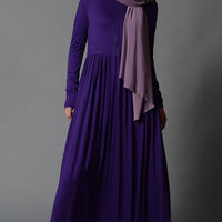 Everyday Wear Zipper Front Bodice Casual Abaya Dress - EastEssence.com