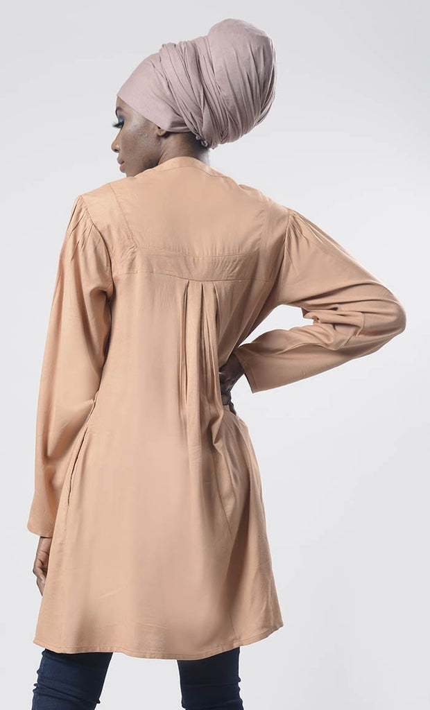 Everydaywear Pleated Detailing Long Tunic - Final sale - EastEssence.com