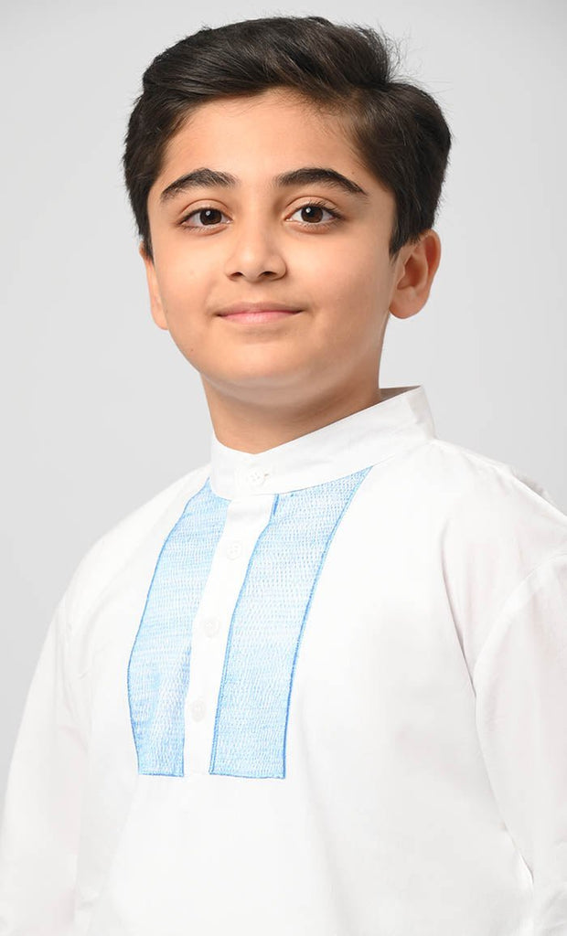 Farhan Muslim Boys Poplin Kurta Pajama Set - Final Sale - EastEssence.com