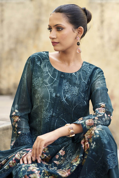 Festive Organza Printed Suit Set - EastEssence.com