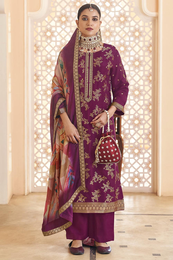 Festive Silk Kurta Set for Women with Cotton Pants - EastEssence.com