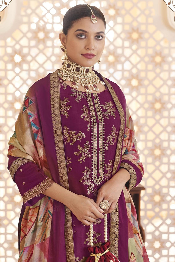 Festive Silk Kurta Set for Women with Cotton Pants - EastEssence.com