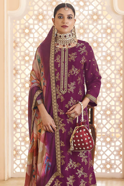 Festive Silk Kurta Set for Women with Cotton Pants - EastEssence.com